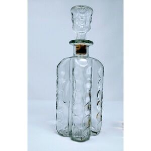 Ezra Brooks Bourbon WHISKEY Bottle EMPTY DECORATIVE Collectible USA 1960s Square